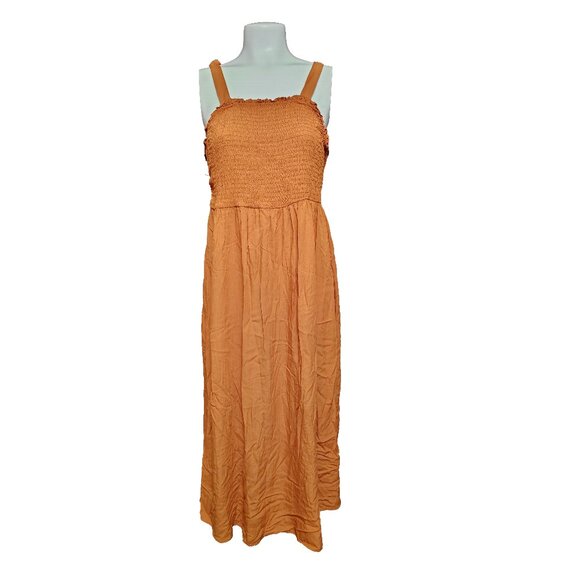Hippie Rose Juniors' Smocked Sleeveless Midi Dress - Picture 1 of 4